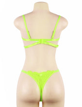 Load image into Gallery viewer, Neon Green Bra Set W/ Steel Ring(12-14)xl
