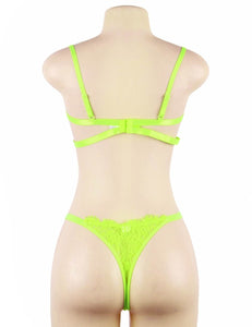 Neon Green Bra Set W/ Steel Ring(12-14)xl