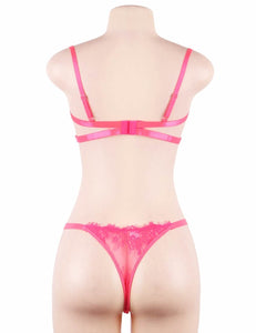 Hot Pink Bra Set W/ Steel Ring(8-10)m