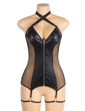 Load image into Gallery viewer, Black V-neck Cross Halter (16-18)3xl
