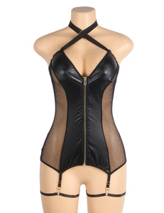 Black V-neck Cross Halter (16-18)3xl