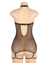 Load image into Gallery viewer, Black V-neck Cross Halter (16-18)3xl
