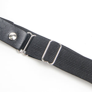 Black Bow Faux Leather Garter Clips