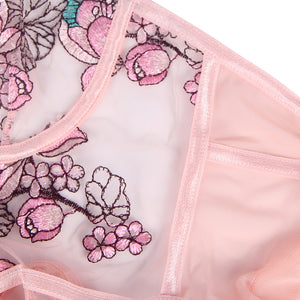 Floral Open Crotch Pink Teddy (8-10) M