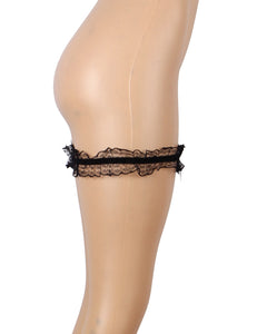 Black Lace Bow Garter