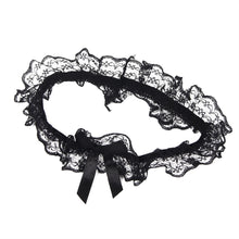 Load image into Gallery viewer, Black Lace Bow Garter
