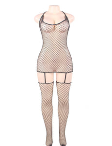 Sparkle Fishnet Bodystocking(8-10) M