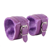 Load image into Gallery viewer, Plush Lined Wrist Cuffs Purple
