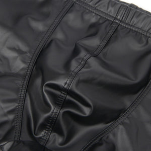 Mens Black Wet Look Shorts (28-30) L