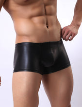 Load image into Gallery viewer, Mens Black Wet Look Shorts (28-30) L
