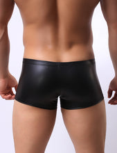 Load image into Gallery viewer, Mens Black Wet Look Shorts (28-30) L
