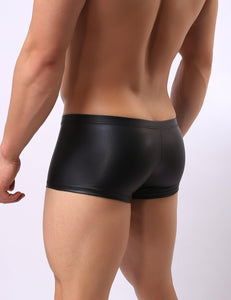 Mens Black Wet Look Shorts (28-30) L