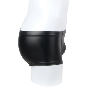 Mens Black Wet Look Shorts (30-32) Xl