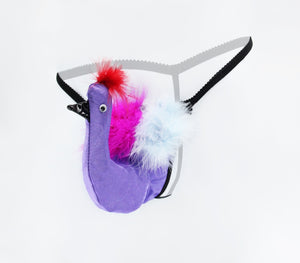 Mens Novelty Purple Rooster G-string