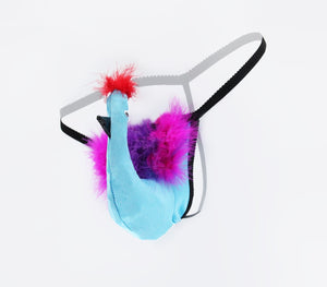 Mens Novelty Aqua Rooster G-string