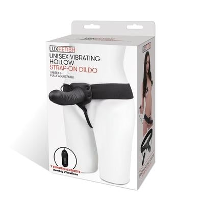 Lux Fetish Unisex Vibrating Hollow Strap-on Dildo