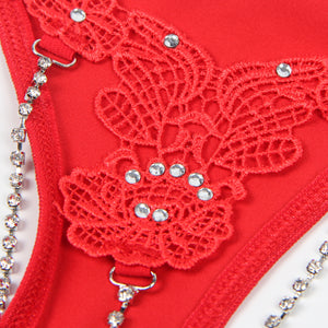 Red Floral G-string & Bead (14-16) 3xl