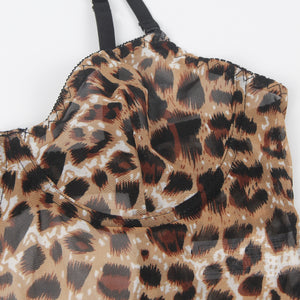 Leopard Print Strappy Bodysuit(20-22) 5xl