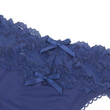 Load image into Gallery viewer, Blue Floral Lace Band Panty  (12-14) Xl
