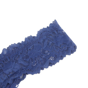 Blue Floral Lace Band Panty  (12-14) Xl