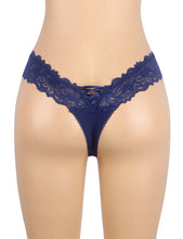 Load image into Gallery viewer, Blue Floral Lace Band Panty  (12-14) Xl
