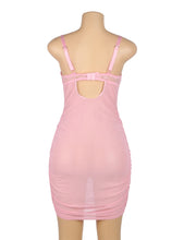 Load image into Gallery viewer, Pink Lace Mesh Push Up Nightdress(10-12) L
