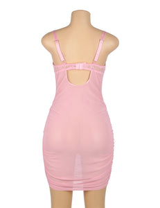 Pink Lace Mesh Push Up Nightdress(12-14) Xl
