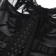 Load image into Gallery viewer, Sexy Black Mesh/leaf Garter Teddy(8-10) M
