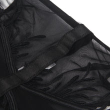 Load image into Gallery viewer, Sexy Black Mesh/leaf Garter Teddy(8-10) M
