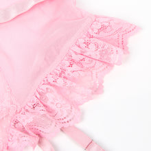 Load image into Gallery viewer, Pink Slim Lace Garter Leg Ring Teddy(16-18) 3xl
