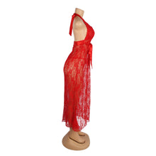 Load image into Gallery viewer, Red Lace Halter Gown (20-22) 4xl/5xl
