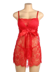 Red Eyelash Lace Push Up Nightdress(12-14) Xl