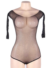 Load image into Gallery viewer, Black Fishnet Sparkle Bodysuit (8-12) M
