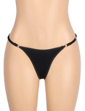 Load image into Gallery viewer, Rhinestone T-back Thong Black (10-12) L
