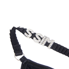 Load image into Gallery viewer, Rhinestone T-back Thong Black (8-10) M
