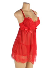Load image into Gallery viewer, Push Up Babydoll Red Eyelash Lace (16-18) 3xl
