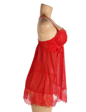 Load image into Gallery viewer, Push Up Babydoll Red Eyelash Lace (16-18) 3xl

