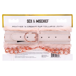 S & M Peaches N Creame Fur Collar & Leash
