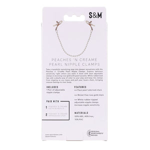 S & M Peaches N Creame Pearl Nipple Clamps
