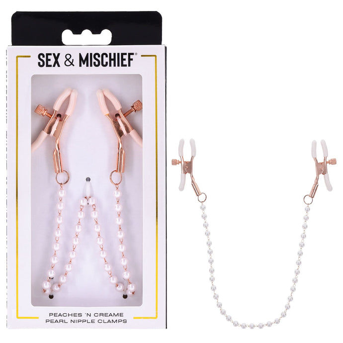 S & M Peaches N Creame Pearl Nipple Clamps