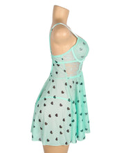 Load image into Gallery viewer, Green Babydoll W Hearts (12-14) Xl
