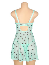 Load image into Gallery viewer, Green Babydoll W Hearts (12-14) Xl
