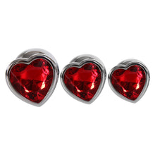 Load image into Gallery viewer, Three Hearts Gem Anal Plug Set
