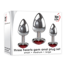 Load image into Gallery viewer, Three Hearts Gem Anal Plug Set
