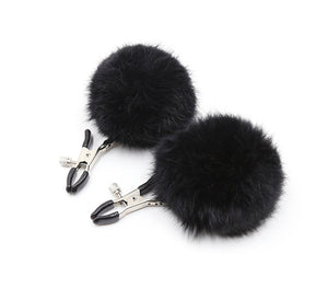 Pom Pom Nipple Clamps Black