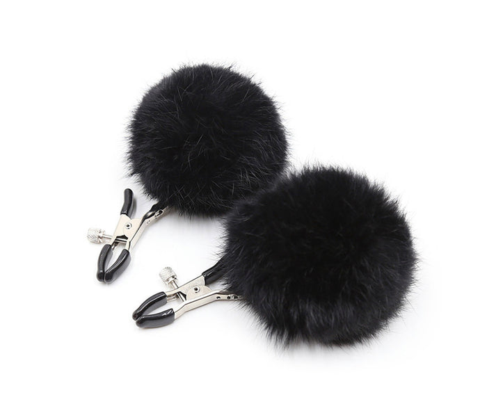 Pom Pom Nipple Clamps Black