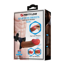 Load image into Gallery viewer, Universal Strap-on Harness Vibrating Stark 6.9&quot; Tan
