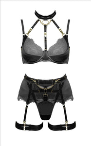 Midnight Black & Lace 5pce Set M