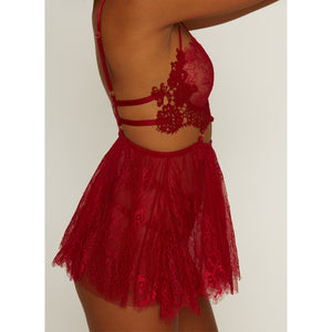 Muse Floaty Lace Babydoll Red L