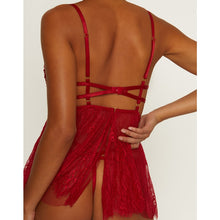 Load image into Gallery viewer, Muse Floaty Lace Babydoll Red L
